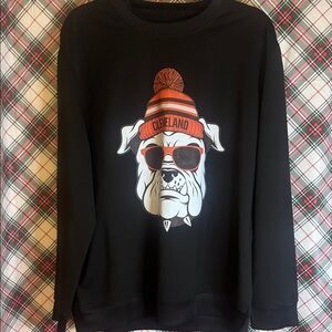 Cleveland Black Bulldog Graphic Sweater